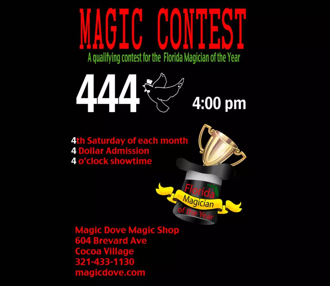 Magic Contest flyer on a black background
