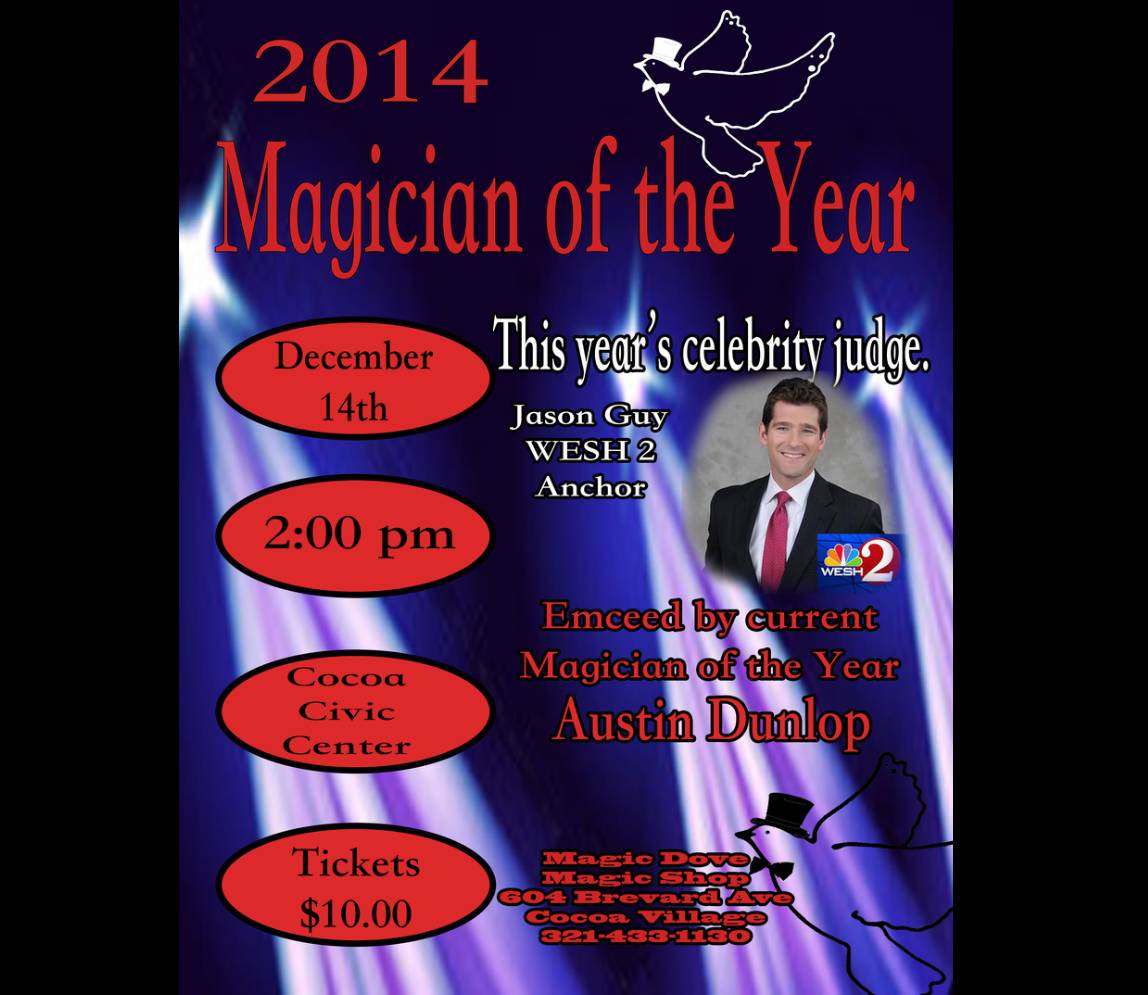 Magician of the year flyer information