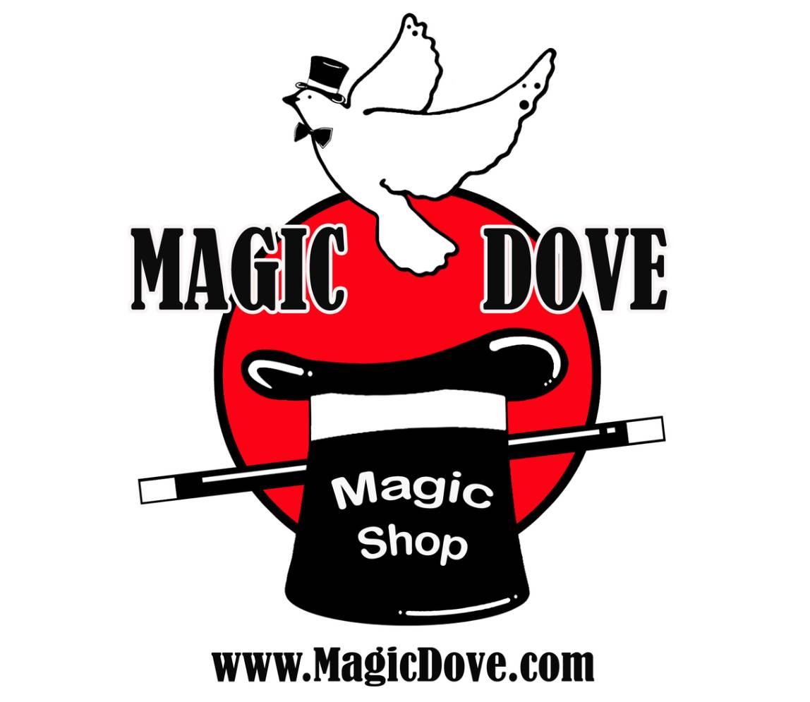 The poster of magic dove magic shop with a black hat