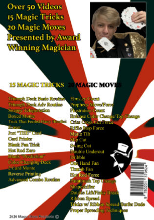 The cover of a magic dvd with an image of a magician.